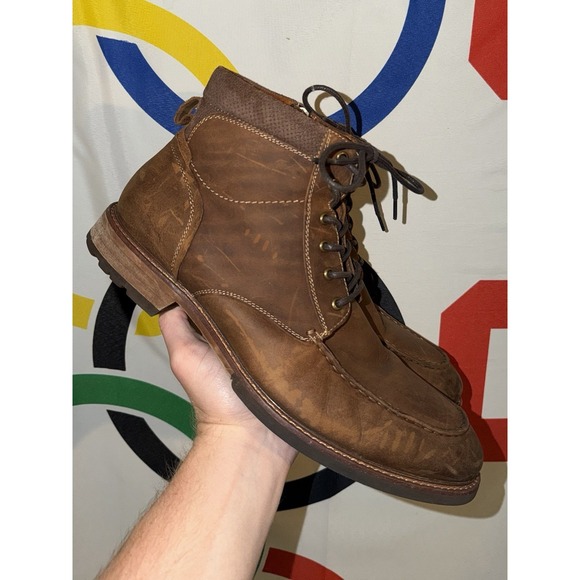 Florsheim Other - Florsheim Boots Mens 11 Brown Leather Nubuck Ankle Lace Up